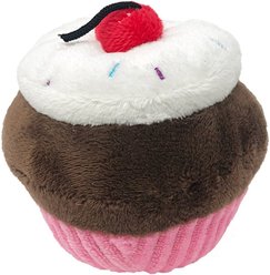 Dogline Pink Cupcake Squeaky Dog Toy, 6-in