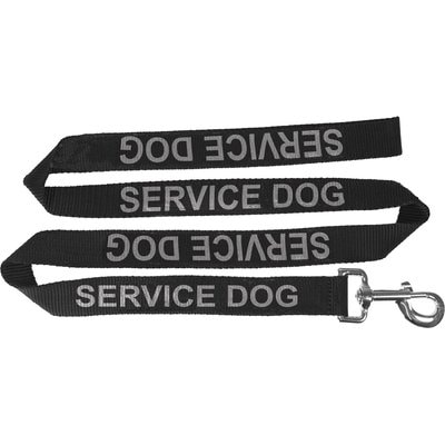 Dogline Dogline Reflective Service Dog Leash, Black, 24-in, 1-in
