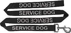 Dogline Reflective Service Dog Leash, Black, 48-in, 1-in