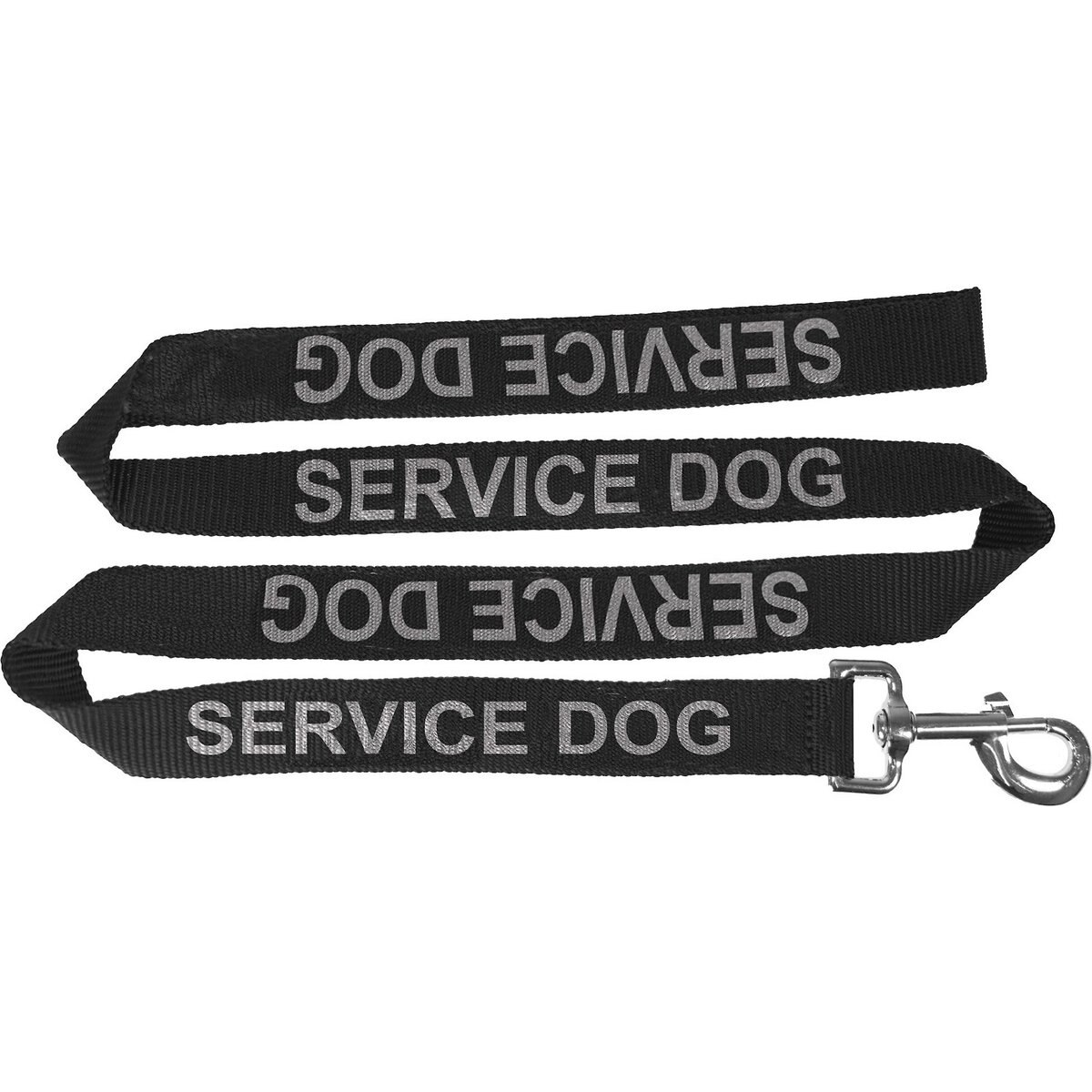 Dogline Reflective Service Dog Leash, Black, 48-in, 1-in