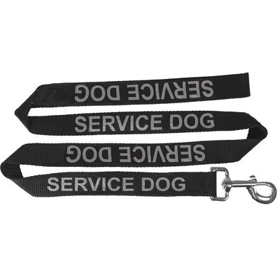 Dogline Dogline Reflective Service Dog Leash, Black, 48-in, 1-in