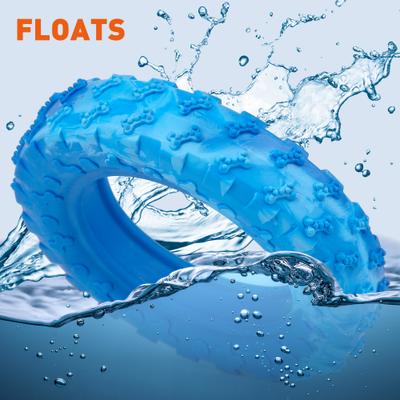 Show full view: Dogline Tire Dog Water Toy, Blue, 6-in slide 5 of 9