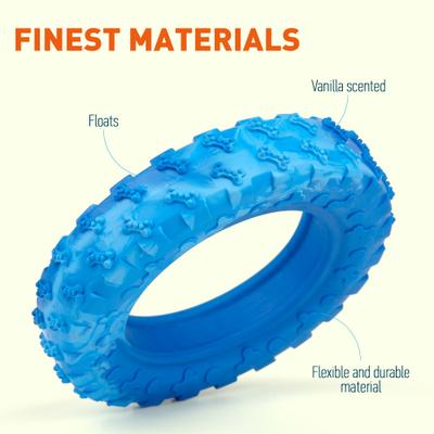 Show full view: Dogline Tire Dog Water Toy, Blue, 6-in slide 4 of 9