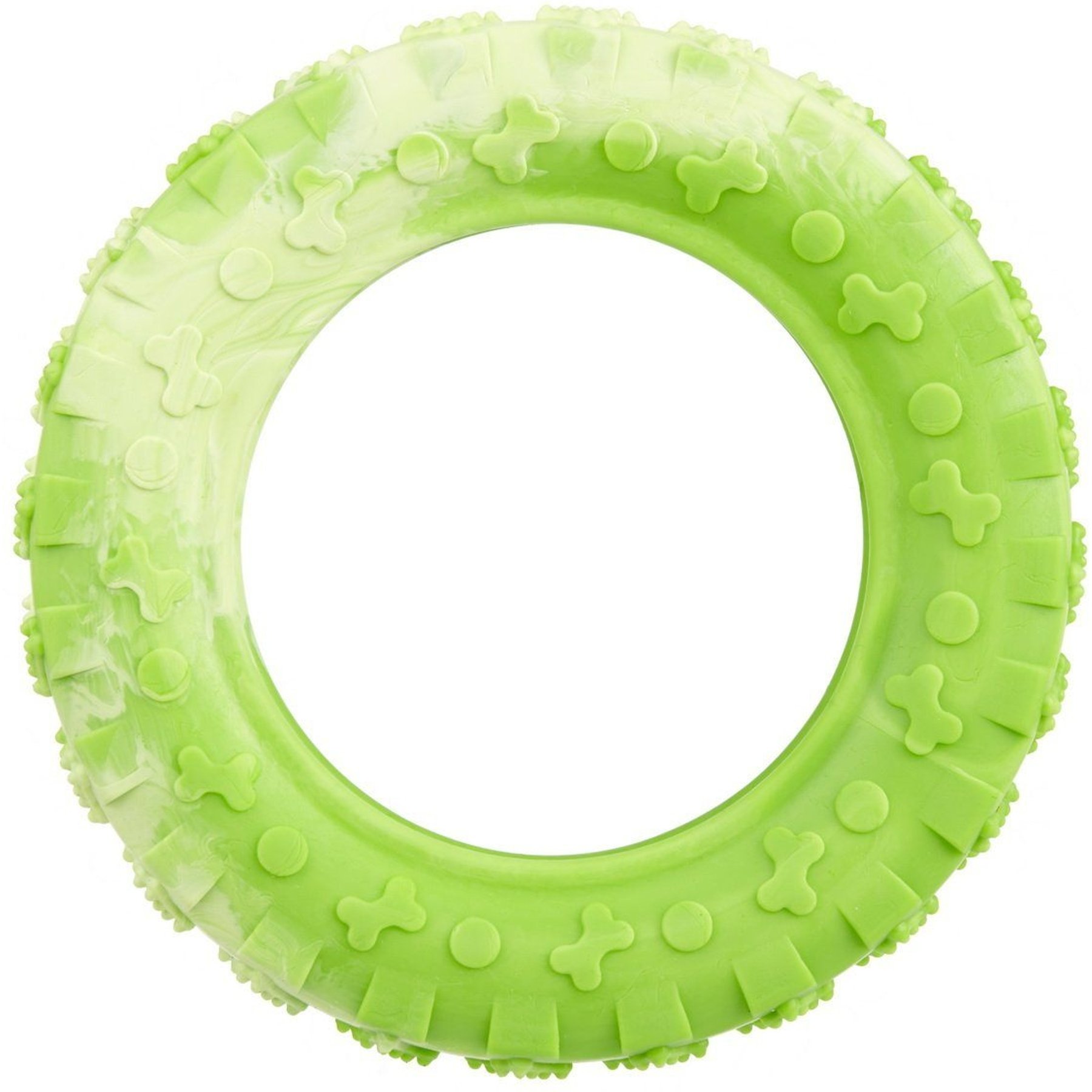 Dogline Tire Dog Water Toy, Green, 6-in