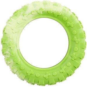 Dogline Tire Dog Water Toy, Green, 6-in