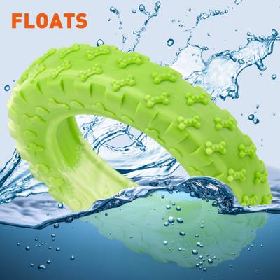 Show full view: Dogline Tire Dog Water Toy, Green, 6-in slide 6 of 9
