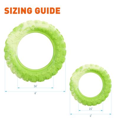 Show full view: Dogline Tire Dog Water Toy, Green, 6-in slide 3 of 9