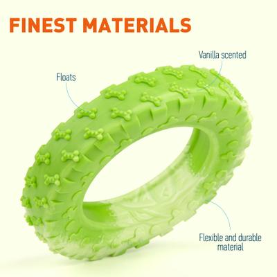 Show full view: Dogline Tire Dog Water Toy, Green, 6-in slide 4 of 9