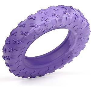 Dogline Tire Dog Water Toy, Purple, 4-in