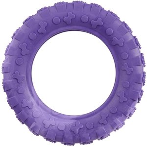 Dogline Tire Dog Water Toy, Purple, 6-in