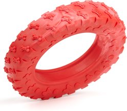 Dogline Tire Dog Water Toy, Red, 4-in