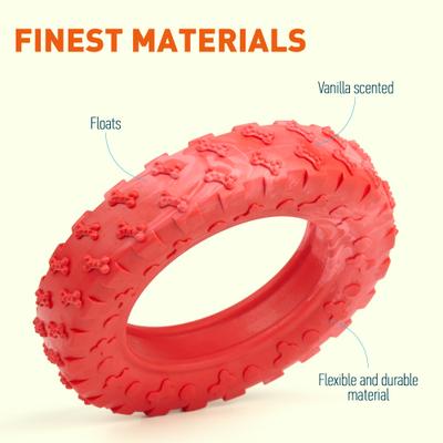 Show full view: Dogline Tire Dog Water Toy, Red, 4-in slide 5 of 10
