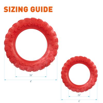 Show full view: Dogline Tire Dog Water Toy, Red, 4-in slide 4 of 10