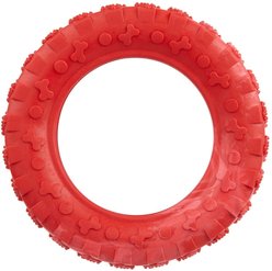 Dogline Tire Dog Water Toy, Red, 6-in