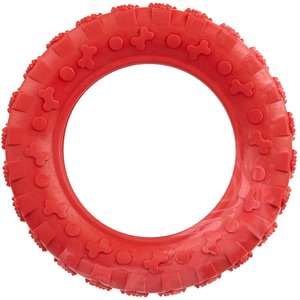 Dogline Tire Dog Water Toy, Red, 6-in