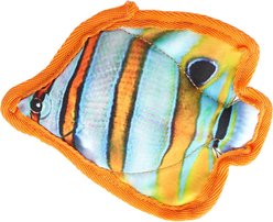 Dogline Tropical Butterflyfish Squeaky Dog Toy, 6-in