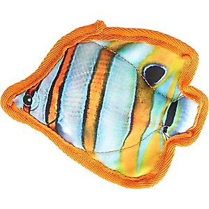 Dogline Tropical Butterflyfish Squeaky Dog Toy, 6-in