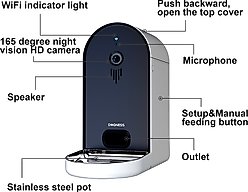 DOGNESS Automatic WiFi Dog & Cat Smart Feeder with HD Camera, Grey slide 2 of 8