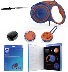 DOGNESS Smart Retractable Dog Leash Kit, Blue Orange, Medium