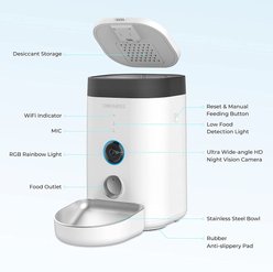 DOGNESS Wide View Cam Dog Feeder, 3.6-lit, Pearl White slide 2 of 7