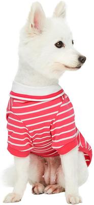 Show full view: Dogs & Cats & Co. 100% Cotton Saint Malo Sailor Collar Dog T-Shirt, Pink, 12-in slide 3 of 7