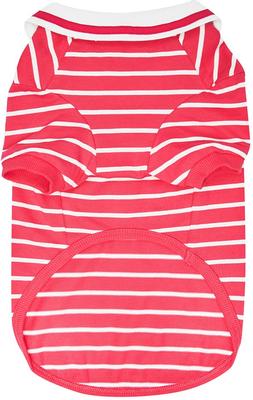 Show full view: Dogs & Cats & Co. 100% Cotton Saint Malo Sailor Collar Dog T-Shirt, Pink, 14-in slide 5 of 7