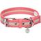 Show in main carousel: Dogs & Cats & Co. 3M Reflective Leather & Polyester Striped Genuine Dog Collar, Pink, Large: 22-in neck, 1-in wide slide 1 of 7