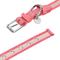 Show in main carousel: Dogs & Cats & Co. 3M Reflective Leather & Polyester Striped Genuine Dog Collar, Pink, Small: 15-in neck, 3/4-in wide slide 5 of 7