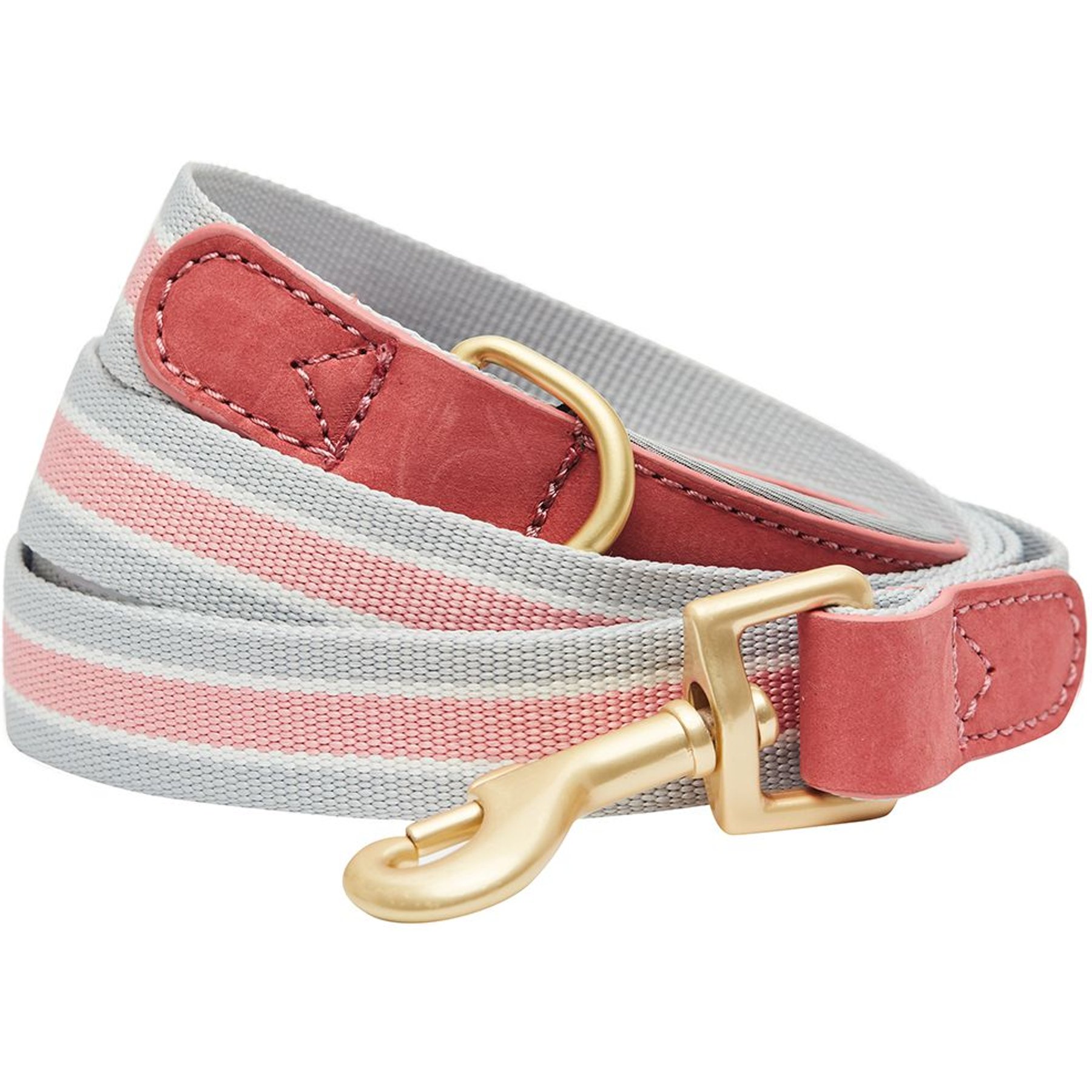 Dogs & Cats & Co. A La Mode Tricolor Suede & Polyester with Multi-Purpose D-Ring Dog Leash, Pink, Large: 6-ft long, 1-in wide