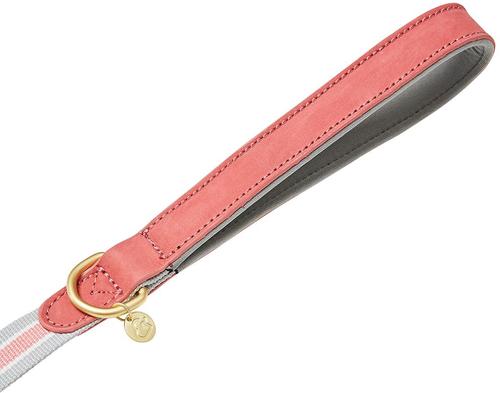 Show full view: Dogs & Cats & Co. A La Mode Tricolor Suede & Polyester with Multi-Purpose D-Ring Dog Leash, Pink, Large: 6-ft long, 1-in wide slide 3 of 5