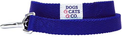 Show full view: Dogs & Cats & Co. Classic Solid Color Dog Leash, Electric Blue, Medium: 5-ft long, 5/8-in wide slide 3 of 4