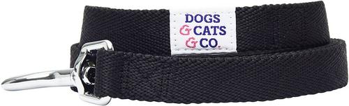 Show full view: Dogs & Cats & Co. Classic Solid Color Dog Leash, Jet Black, Small: 5-ft long, 3/4-in wide slide 3 of 4