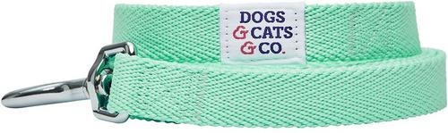 Show full view: Dogs & Cats & Co. Classic Solid Color Dog Leash, Mint Green, Medium: 5-ft long, 5/8-in wide slide 3 of 4