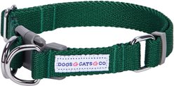 Dogs & Cats & Co. Classic Solid Color Polyester Dog Collar, Alpine Green, Large: 26-in neck, 1-in wide