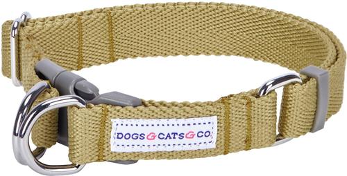 Show full view: Dogs & Cats & Co. Classic Solid Color Polyester Dog Collar, Beige, Medium: 20-in neck, 3/4-in wide slide 1 of 5