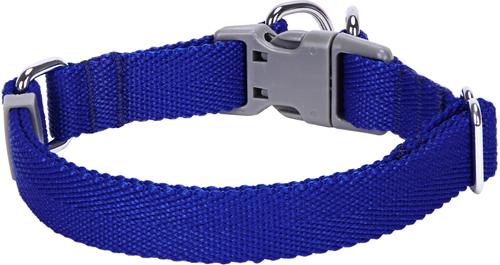 Show full view: Dogs & Cats & Co. Classic Solid Color Polyester Dog Collar, Electric Blue, Medium: 20-in neck, 3/4-in wide slide 3 of 6