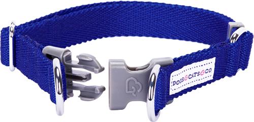 Show full view: Dogs & Cats & Co. Classic Solid Color Polyester Dog Collar, Electric Blue, Medium: 20-in neck, 3/4-in wide slide 4 of 6
