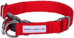 Dogs & Cats & Co. Classic Solid Color Polyester Dog Collar, Fiery Red, Medium: 20-in neck, 3/4-in wide