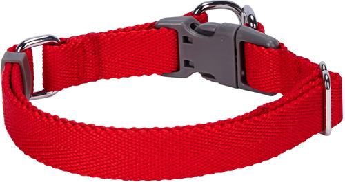 Show full view: Dogs & Cats & Co. Classic Solid Color Polyester Dog Collar, Fiery Red, Medium: 20-in neck, 3/4-in wide slide 2 of 5