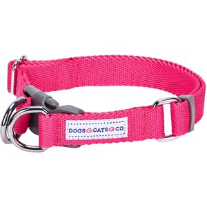 Dogs & Cats & Co. Classic Solid Color Polyester Dog Collar, Hot Pink, Medium: 20-in neck, 3/4-in wide