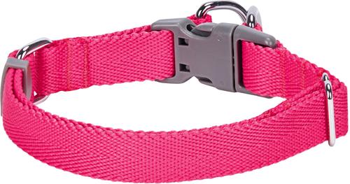 Show full view: Dogs & Cats & Co. Classic Solid Color Polyester Dog Collar, Hot Pink, Medium: 20-in neck, 3/4-in wide slide 2 of 5