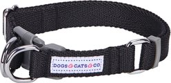 Dogs & Cats & Co. Classic Solid Color Polyester Dog Collar, Jet Black, Medium: 20-in neck, 3/4-in wide