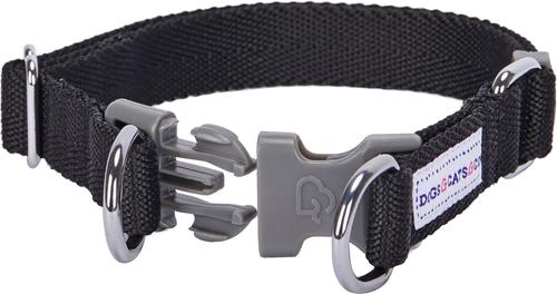 Show full view: Dogs & Cats & Co. Classic Solid Color Polyester Dog Collar, Jet Black, Medium: 20-in neck, 3/4-in wide slide 3 of 5