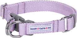 Dogs & Cats & Co. Classic Solid Color Polyester Dog Collar, Lavender, Medium: 20-in neck, 3/4-in wide