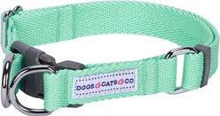 Dogs & Cats & Co. Classic Solid Color Polyester Dog Collar, Mint Green, Medium: 20-in neck, 3/4-in wide