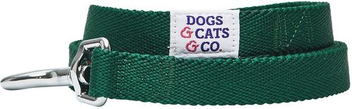 Show full view: Dogs & Cats & Co. Classic Solid Color Polyester Dog Leash, Alpine Green, Medium: 5-ft long, 5/8-in wide slide 2 of 3