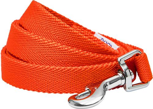Show full view: Dogs & Cats & Co. Classic Solid Color Polyester Dog Leash, Papaya, Large: 4-ft long, 1-in wide slide 1 of 3