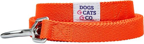 Show full view: Dogs & Cats & Co. Classic Solid Color Polyester Dog Leash, Papaya, Large: 4-ft long, 1-in wide slide 2 of 3