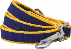 Dogs & Cats & Co. Contrast Striped Dog Leash, Navy/Bright Yellow, Large: 4-ft long, 1-in wide