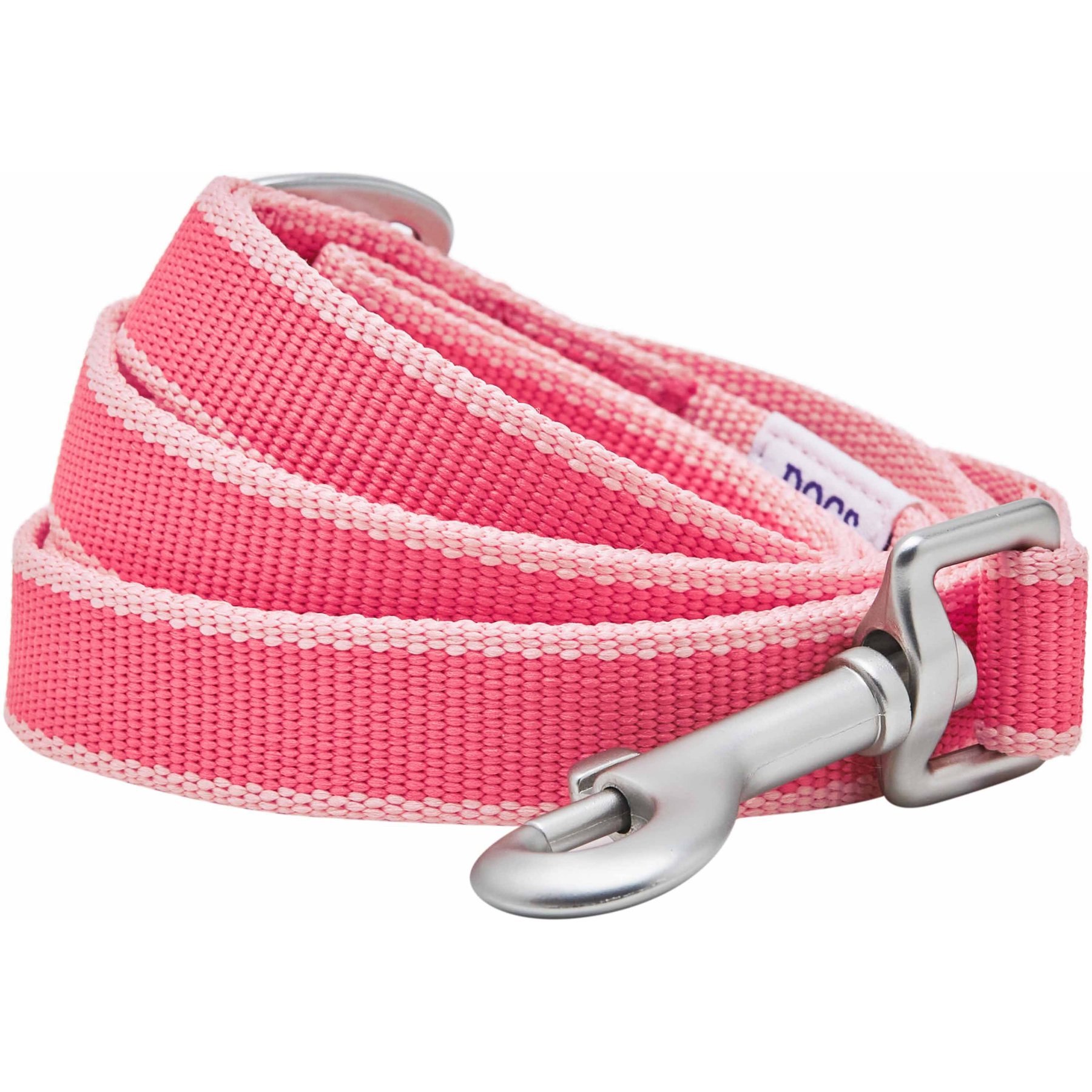 Dogs & Cats & Co. Contrast Striped Dog Leash, Stunning Brink Pink/Ballerina Pink, Large: 4-ft long, 1-in wide